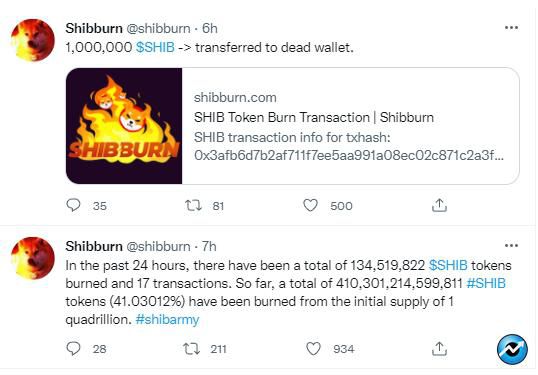 2022 01 17 17 16 33 383.5 Million SHIB Burned in Past 3 Days While Coin Is in Decline - 3۷۴/5 میلیون SHIB در 3 روز گذشته سوزانده شده است