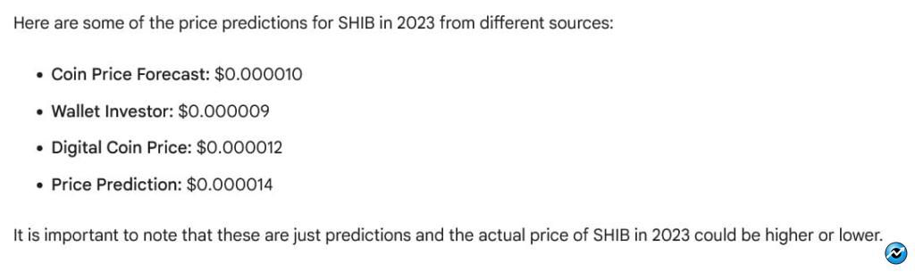پیش‌بینی قیمت شیبا اینو تا پایان سال ۲۰۲۳ توسط هوش مصنوعی گوگل!