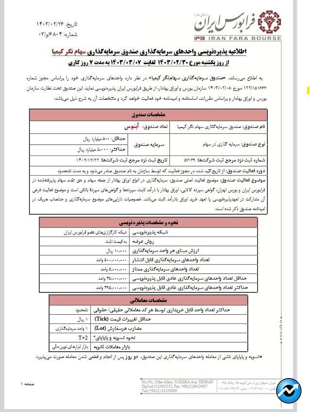 اخذ  مجوز پذیره نویسی صندوق سرمایه گذاری توسط